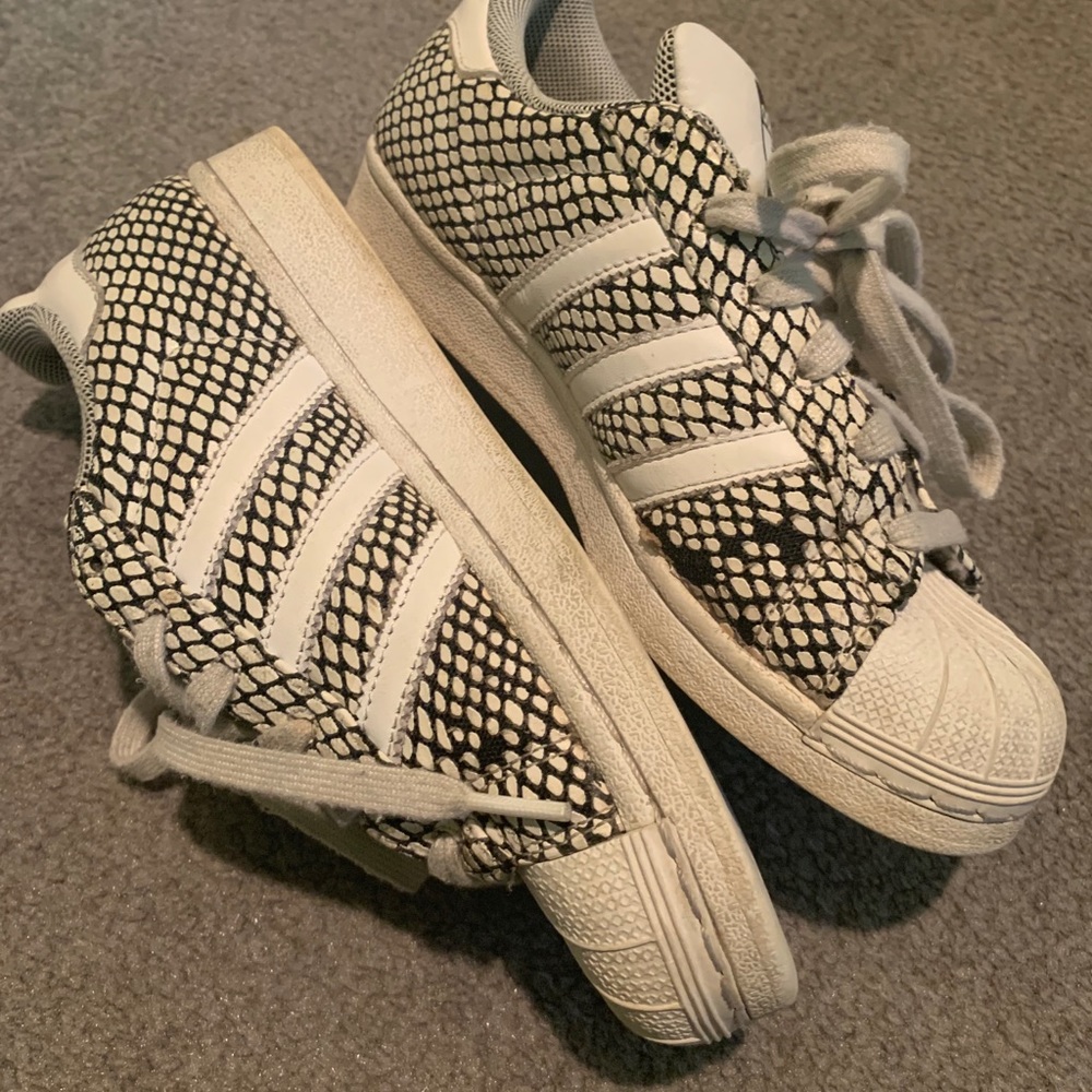 adidas gazelle silver green womens adidas Women's Superstar II Shoes, Size 8, White/Grey Snakeskin main image 0